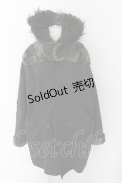 画像1: MILKBOY / FUR ARMY COAT   ブラック O-24-04-30-1016-MB-CO-IG-ZT-C045