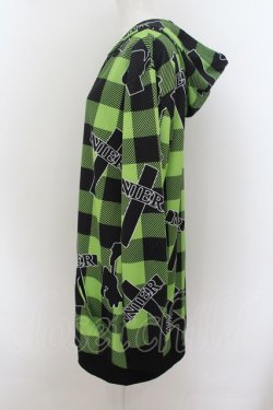 画像2: NieR Clothing / クロスpt CHECKERED パーカー  ライトグリーン O-24-07-08-1033-PU-TO-IG-OS-B