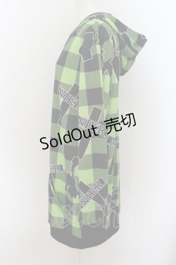 画像2: NieR Clothing / クロスpt CHECKERED パーカー  ライトグリーン O-24-07-08-1033-PU-TO-IG-OS-B