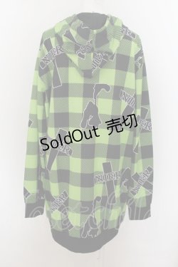 画像3: NieR Clothing / クロスpt CHECKERED パーカー  ライトグリーン O-24-07-08-1033-PU-TO-IG-OS-B