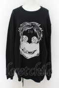 NieR Clothing /ACK COTTONトレーナー【218】  ブラック O-24-07-08-1005-PU-TO-IG-OS-A