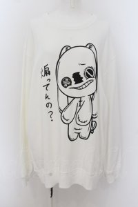 NieR Clothing / BIGサイズトレーナー【煽ってんの？】 2XL ホワイト O-24-07-08-1053-PU-TO-IG-ZI