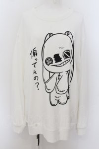 NieR Clothing / BIGサイズトレーナー【煽ってんの？】 2XL ホワイト O-24-07-08-1057-PU-TO-IG-ZI