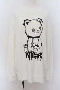 NieR Clothing / プリントSWEAT  2XL 白 O-24-07-08-1063-PU-TO-KB-ZT319