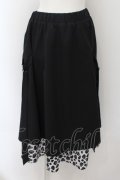 NieR Clothing / 裾柄ロングスカート  ブラック O-24-07-08-1068-PU-SK-YM-OS-C