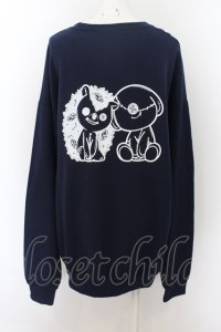 NieR Clothing / バックプリントSWEAT   ネイビー O-24-07-08-1009-PU-TO-KB-ZI