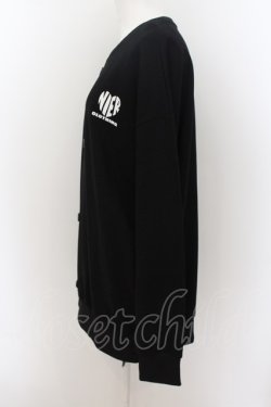 画像2: NieR Clothing / FRONT BUTTON COTTON PULLOVER  黒 O-24-07-08-1012-PU-TO-KB-OS-A