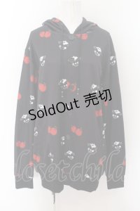 NieR Clothing / ボタンパーカー【ボッチ＆アップル】 F ブラック O-24-07-08-1024-PU-TO-OW-ZI