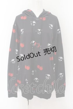 画像1: NieR Clothing / ボタンパーカー【ボッチ＆アップル】 F ブラック O-24-07-08-1024-PU-TO-OW-ZI