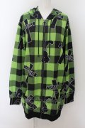 NieR Clothing / クロスpt CHECKERED パーカー  ライトグリーン O-24-07-08-1033-PU-TO-IG-OS-B