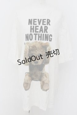 画像1: MILKBOY / Tシャツ.NEVER HEAR NOTHING  ホワイト O-24-07-16-001-MB-TS-YM-OS