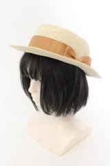 m petit by misako / リボンカンカン帽 57.5ｃｍ ナチュラル O-24-07-25-060-LO-AC-OW-ZT335