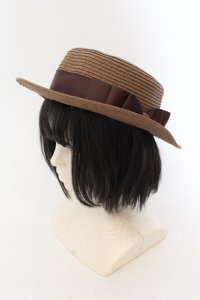 m petit by misako / リボンカンカン帽 57.5ｃｍ ブラウン O-24-07-25-061-LO-AC-OW-ZT335