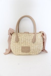 Maison de FLEUR / メイズサイドリボン2WAYカゴバッグ  ナチュラル×ベージュ O-24-07-27-054-LO-BG-IG-ZT286