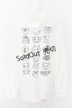 画像1: NieR Clothing / プリントパーカー【NieRキャラクターズ】 2XL ホワイト O-24-07-29-1040-PU-TO-OW-OS