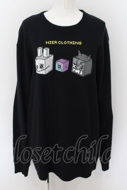 画像1: NieR Clothing / 2XL COTTON BLACK SWEATSHIRT【BLOCK】 2XL ブラック O-24-07-29-1049-PU-TO-IG-OS