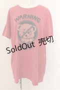 Candy Stripper / WARNING TEDDY TEE 4 レッド O-24-07-29-4069-PU-TO-IG-ZT230