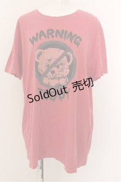 画像1: Candy Stripper / WARNING TEDDY TEE 4 レッド O-24-07-29-4069-PU-TO-IG-ZT230