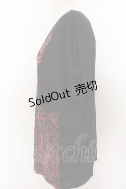 画像2: ALGONQUINS / バックレースプリントTシャツ  ブラック×レッド O-24-07-31-119-AL-TS-IG-OS