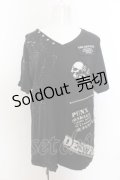 SEX POT ReVeNGe / スカルワッペンロングTシャツ  ブラック O-24-07-31-142-SP-TS-IG-OS