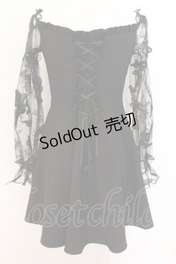 画像3: DARK IN LOVE / Gothic sexy off-shoulder lacey sleeves dress S ブラック O-24-08-10-004-PU-OP-IG-OS