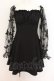 画像1: DARK IN LOVE / Gothic sexy off-shoulder lacey sleeves dress S ブラック O-24-08-10-004-PU-OP-IG-OS (1)