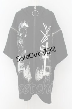 画像1: SEX POT ReVeNGe / DEVILISH　SHOULDER ZIP BIG　ハイネック　パーカー F ブラック O-24-08-13-021-SP-TO-OW-OS