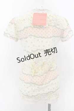 画像2: Franche Lippee / UTコラボ リボンドット柄 グラフィックT M アイボリー×薄ピンク O-24-08-14-017-LO-TS-IG-OS