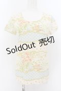 Franche Lippee / UTコラボ リボンドット柄 グラフィックT M アイボリー×サックス O-24-08-14-018-LO-TS-IG-OS