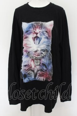 画像1: TRAVAS TOKYO / Glutton cat L/S tee F ブラック O-24-08-17-070-PU-TO-OW-OS