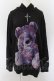 画像1: TRAVAS TOKYO / Furry bear hoodie くまプリント プルオーバーパーカー F ブラック O-24-08-17-074-PU-TO-OW-OS (1)