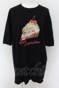 MILK / SWEET BIG TEE Tシャツ  ブラック×ショートケーキ O-24-08-17-082-ML-TO-OW-OS