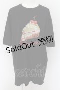 MILK / SWEET BIG TEE Tシャツ  ブラック×ショートケーキ O-24-08-17-082-ML-TO-OW-OS