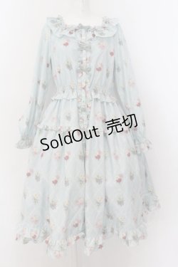 画像1: Melody BasKet / Antique bouquetフロントボタンワンピース M ミント O-24-08-18-061-LO-OP-IG-OS