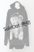 TRAVAS TOKYO / Rhinestone Angel bear hoodie F ブラック O-24-08-18-027-PU-TO-YM-OS