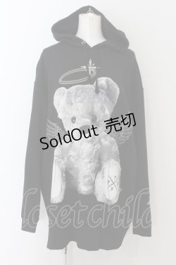 画像1: TRAVAS TOKYO / Rhinestone Angel bear hoodie F ブラック O-24-08-18-027-PU-TO-YM-OS