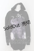 TRAVAS TOKYO / Rhinestone Devil bear hoodie  ブラック O-24-08-18-030-PU-TO-IG-OS