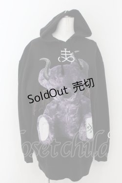 画像1: TRAVAS TOKYO / Rhinestone Devil bear hoodie  ブラック O-24-08-18-030-PU-TO-IG-OS