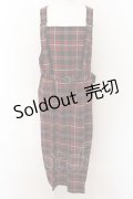 Jane Marple / British check サロペットドレス M アカ O-24-08-20-018-JM-OP-YM-OS