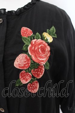 画像2: Jane Marple Dans Le Saｌon / Strawberry embroidery dress M クロ O-24-08-20-032-JM-OP-IG-OS