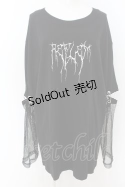 画像1: REFLEM / メッシュアームカバー付きBIG Tシャツ F ブラック O-24-08-22-076-PU-TS-YM-OS