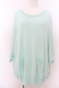 画像1: Franche Lippee / ボーダードルマンニットトップス M ミントグリーン×ゴールド O-24-08-22-030-LO-TO-OW-ZT102