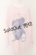 TRAVAS TOKYO / Furry bearプルオーバースウェット  ピンク O-24-08-28-064-PU-TO-OW-OS