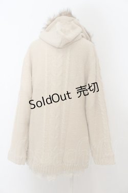 画像2: axes femme / COAT 裏地モコモコニットフードカーデ M 生成り O-24-08-28-092-AX-CO-SZ-OS