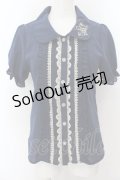 axes femme POETIQUE / カップケーキ刺繍ブラウス M コン O-24-08-28-201-AX-BL-SZ-OS