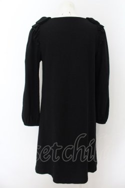 画像2: franche lippee black / ショルダーリボンウールワンピース M クロ O-24-08-28-038-LO-OP-IG-OS