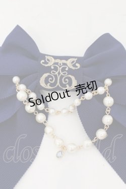 画像2: Enchantlic Enchantilly / ロゴ刺繍パールリボンブローチ  ロイヤルブルー O-24-09-07-090-LO-ZA-OW-OS