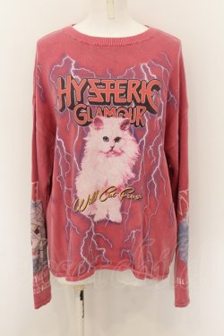 画像1: HYSTERIC GLAMOUR / WILLD CAT FEVER プルオーバー F ピンク O-24-09-07-024-PU-TO-OW-OS