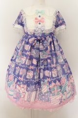 Angelic Pretty / ラッピングハートワンピース  ネイビー O-24-09-10-045-AP-OP-IG-OS