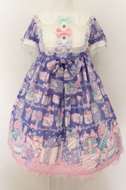 画像1: Angelic Pretty / ラッピングハートワンピース  ネイビー O-24-09-10-045-AP-OP-IG-OS